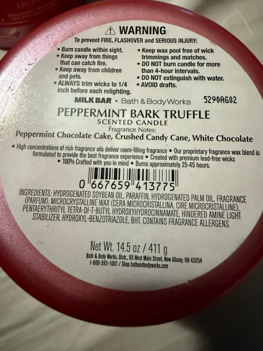 Milk Bath & Body Works Peppermint Bark Truffle Set - Red